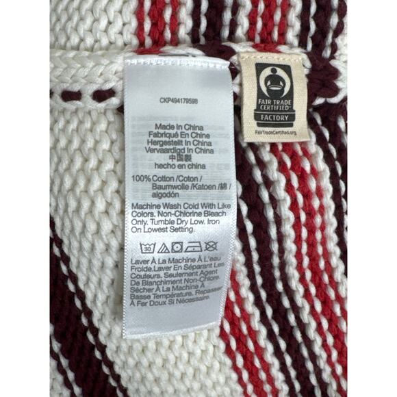 NWT Madewell Ribbed Cotton Turtleneck Sweater Cabernet Stripe NT604 Size S - Picture 7 of 11